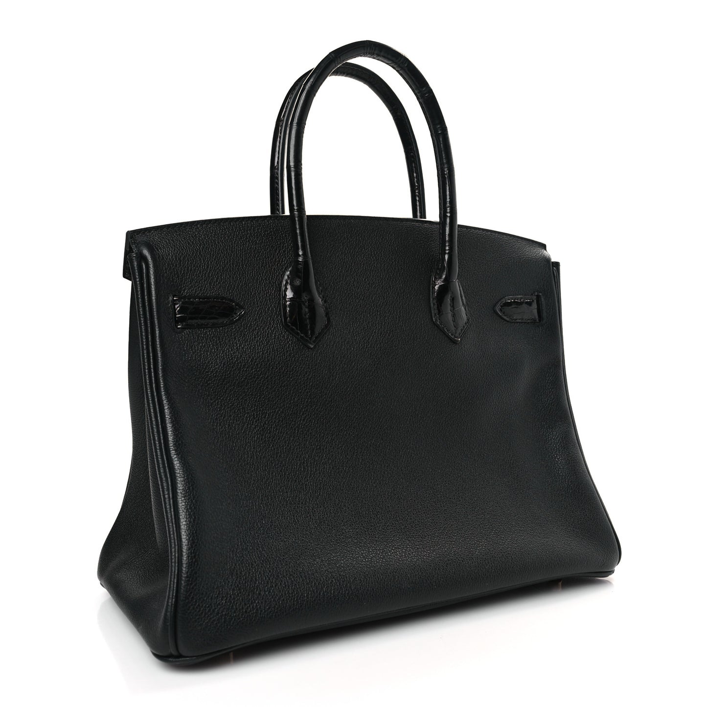 Taurillon Novillo Shiny Niloticus Crocodile Birkin Touch 30 Black