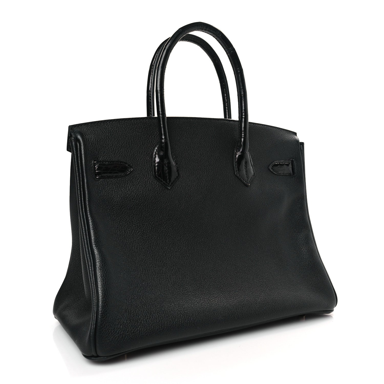 Hermes Taurillon Novillo Shiny Niloticus Crocodile Birkin Touch 30 Black 3 of 9
