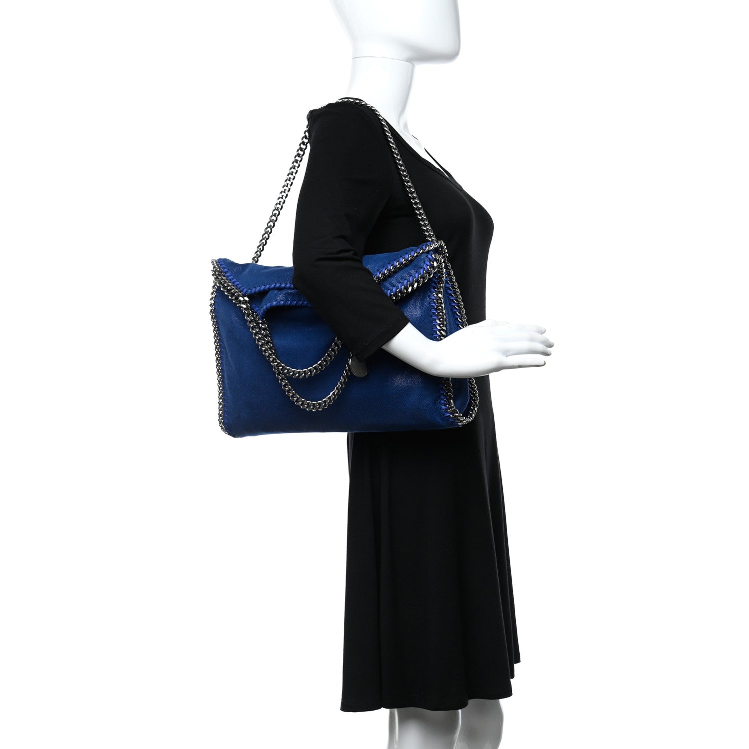 Stella McCartney Shaggy Deer Falabella Fold Over Tote Royal Blue 2 of 8