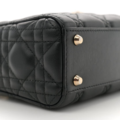 Christian Dior Lambskin Cannage Mini Lady Dior Black 9 of 10