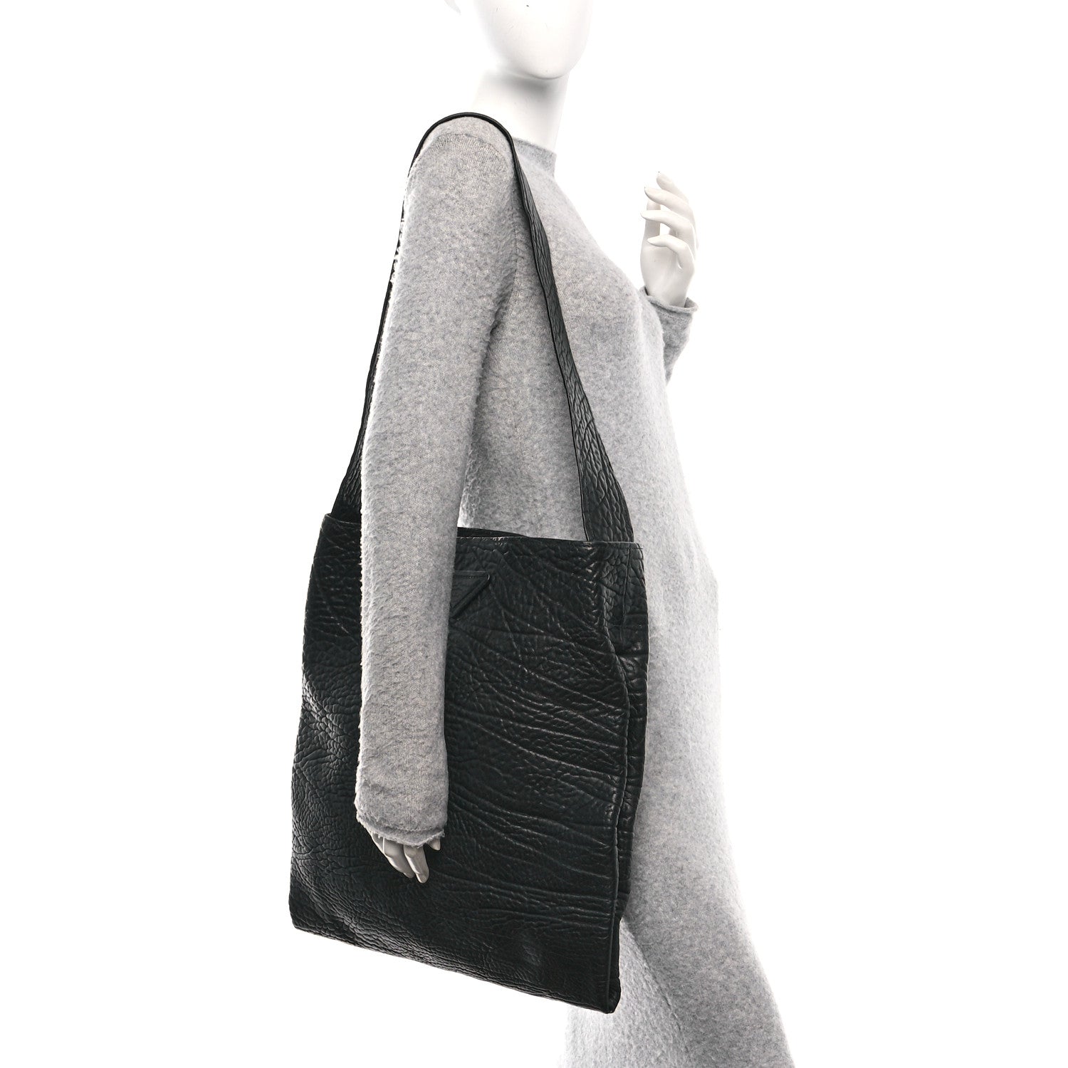 Prada Full Grain Calfskin Shoulder Bag Black 2 of 9