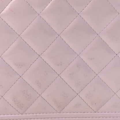 Chanel Patent Calfskin Quilted Boy Wallet On Chain WOC Purple 13 of 17