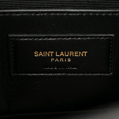 Saint Laurent Grain De Poudre Medium Classic Monogram Kate Satchel Black 6 of 9