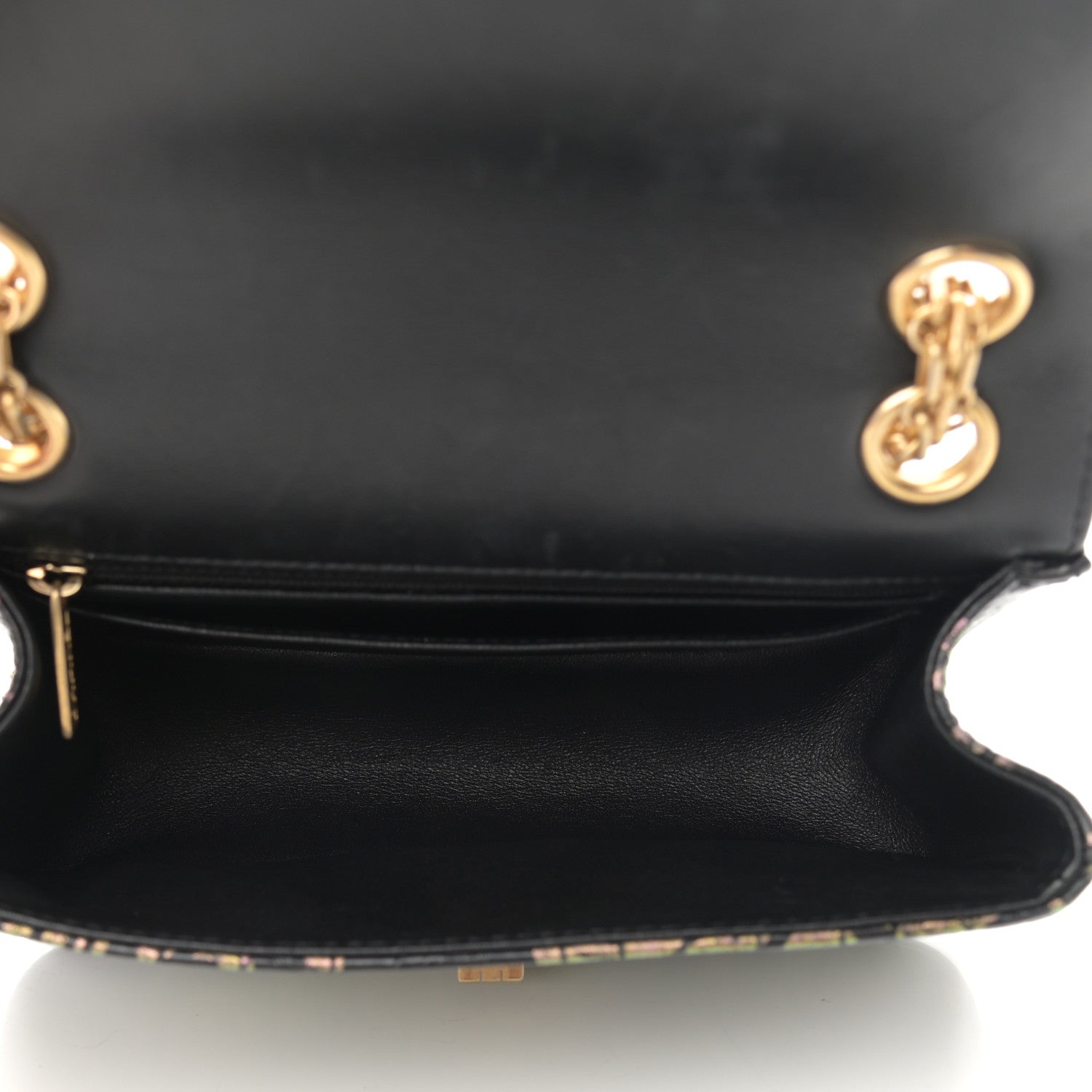 Chanel Calfskin Crocodile Embossed Graffiti 2.55 Mini Cocodile Reissue Flap Black Gold 5 of 13