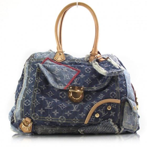 Louis Vuitton Denim Patchwork Bowly Blue 1 of 8