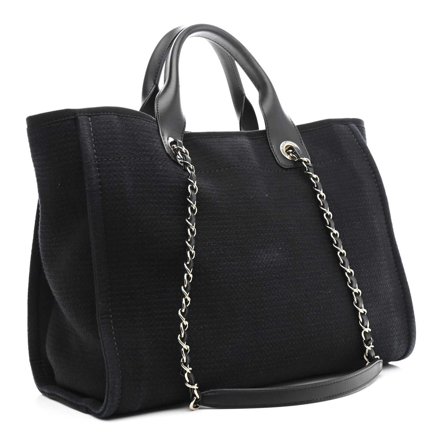 Chanel Mixed Fibers Small Deauville Tote Black 4 of 14