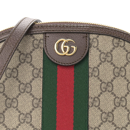 Gucci GG Supreme Monogram Textured Dollar Calfskin Web Small Ophidia Dome Shoulder Bag Beige Ebony New Acero 8 of 10