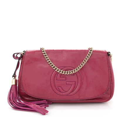 Gucci Patent Medium Soho Flap Crossbody Bright Bougainvillea 1 of 10