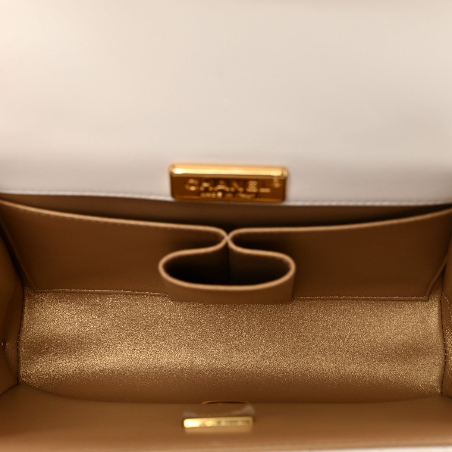 Chanel Lambskin Quilted Mini Golden Plate Flap White 6 of 12