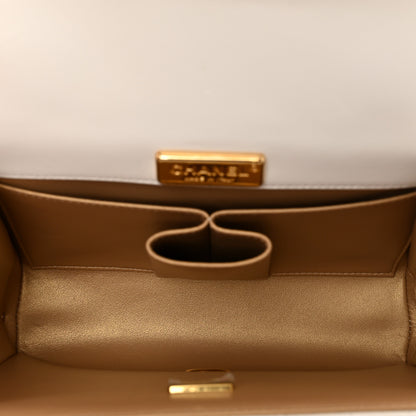 Chanel Lambskin Quilted Mini Golden Plate Flap White 6 of 12