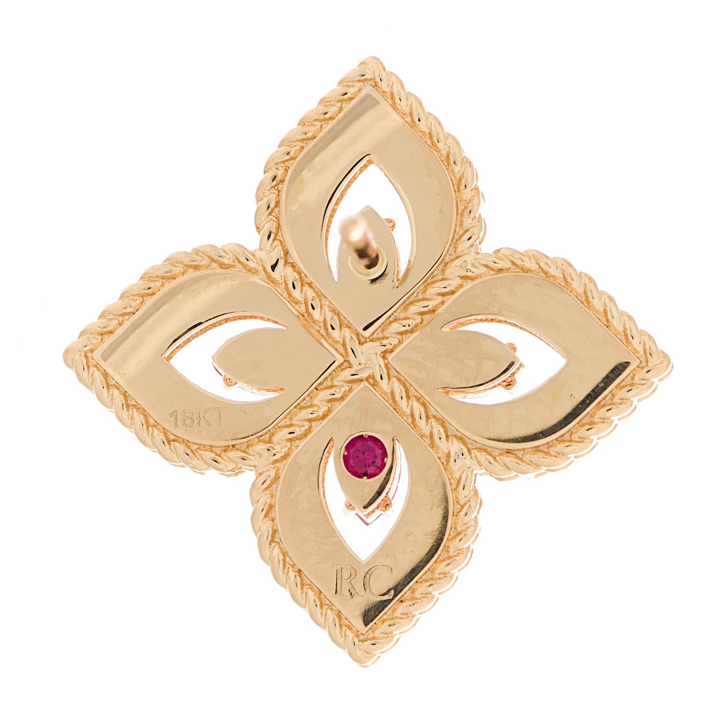 18K Rose Gold Diamond Ruby Venetian Princess Earrings