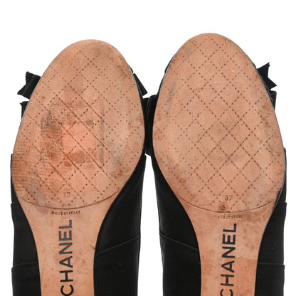Chanel Satin CC Bow Flats 37 Black 9 of 13
