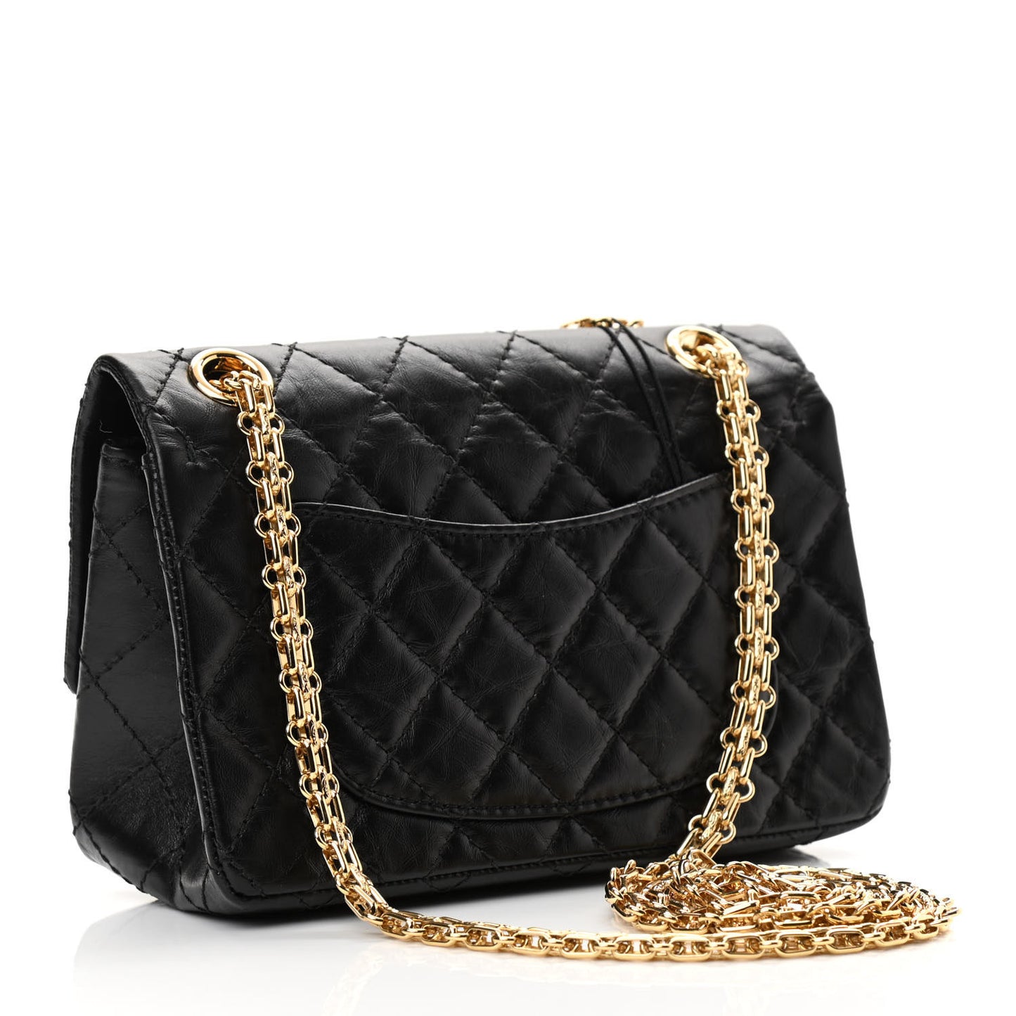 Aged Calfskin Quilted 2.55 Reissue Mini Flap Black