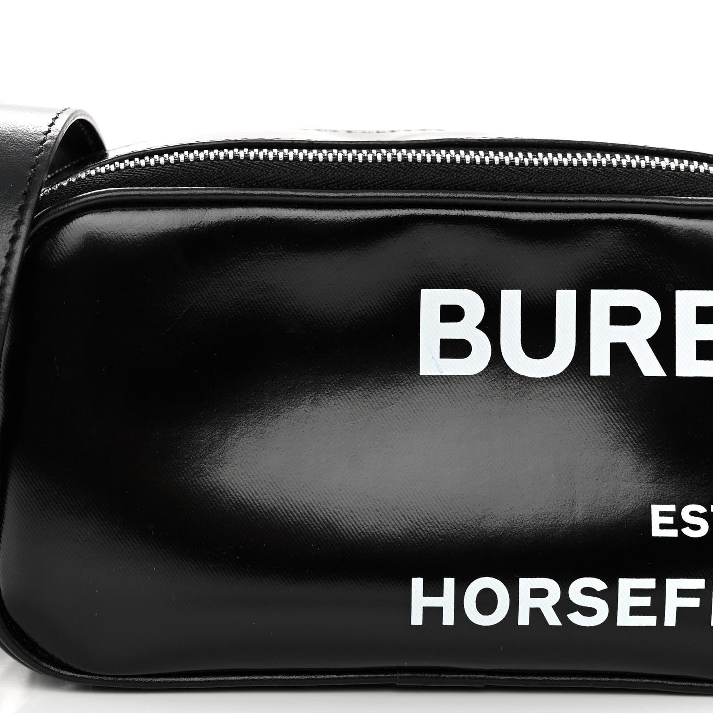 Coated Canvas Horseferry Print Micro Camera Bag Black