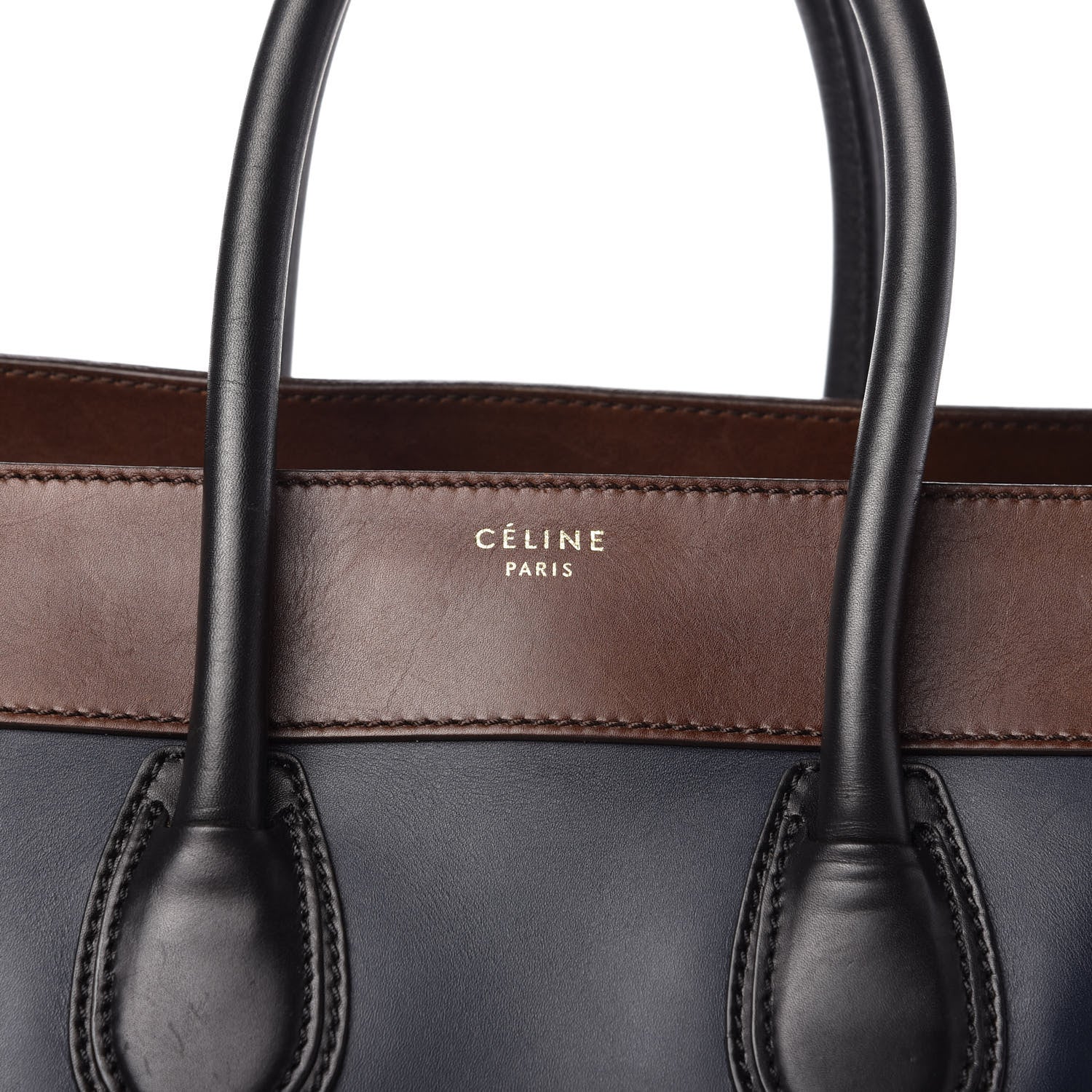 Celine Smooth Calfskin Mini Tri-Color Luggage Navy 9 of 11