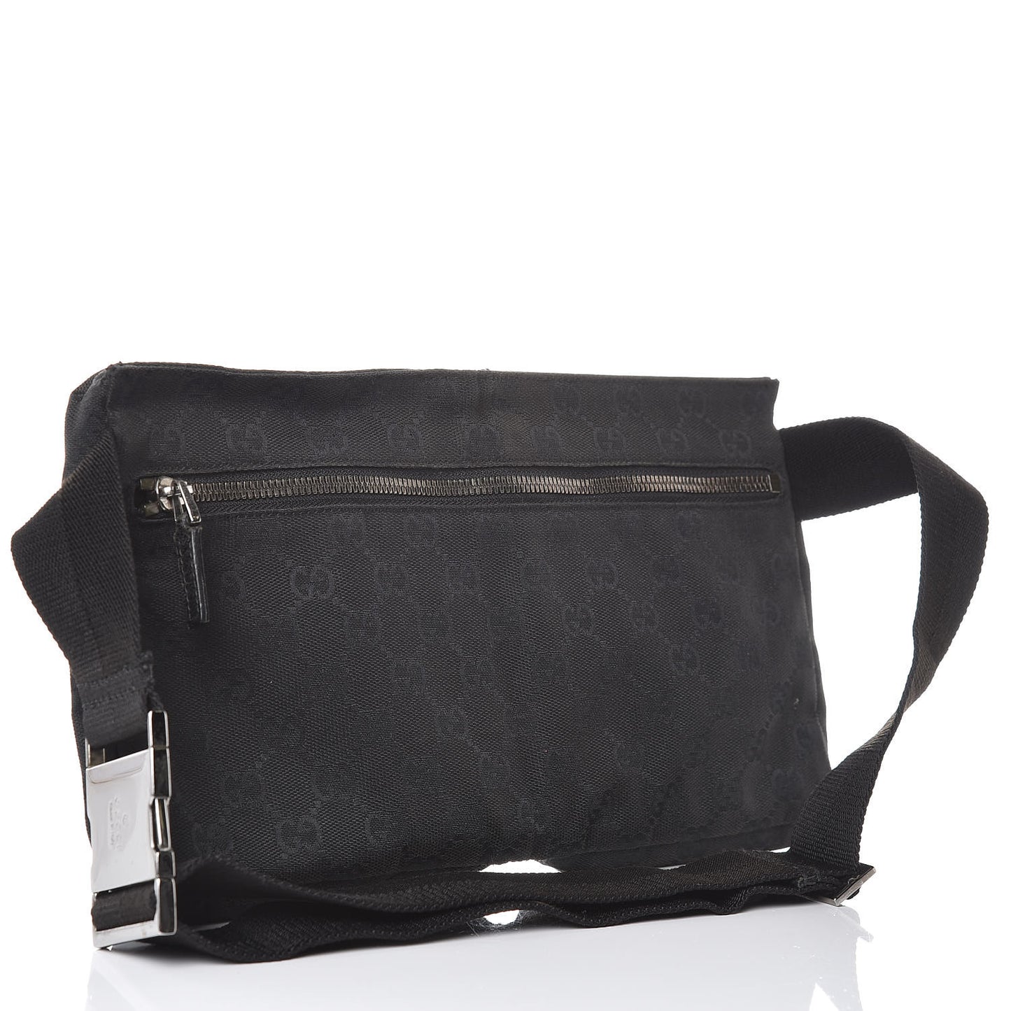 GG Monogram Double Pocket Belt Bag Black