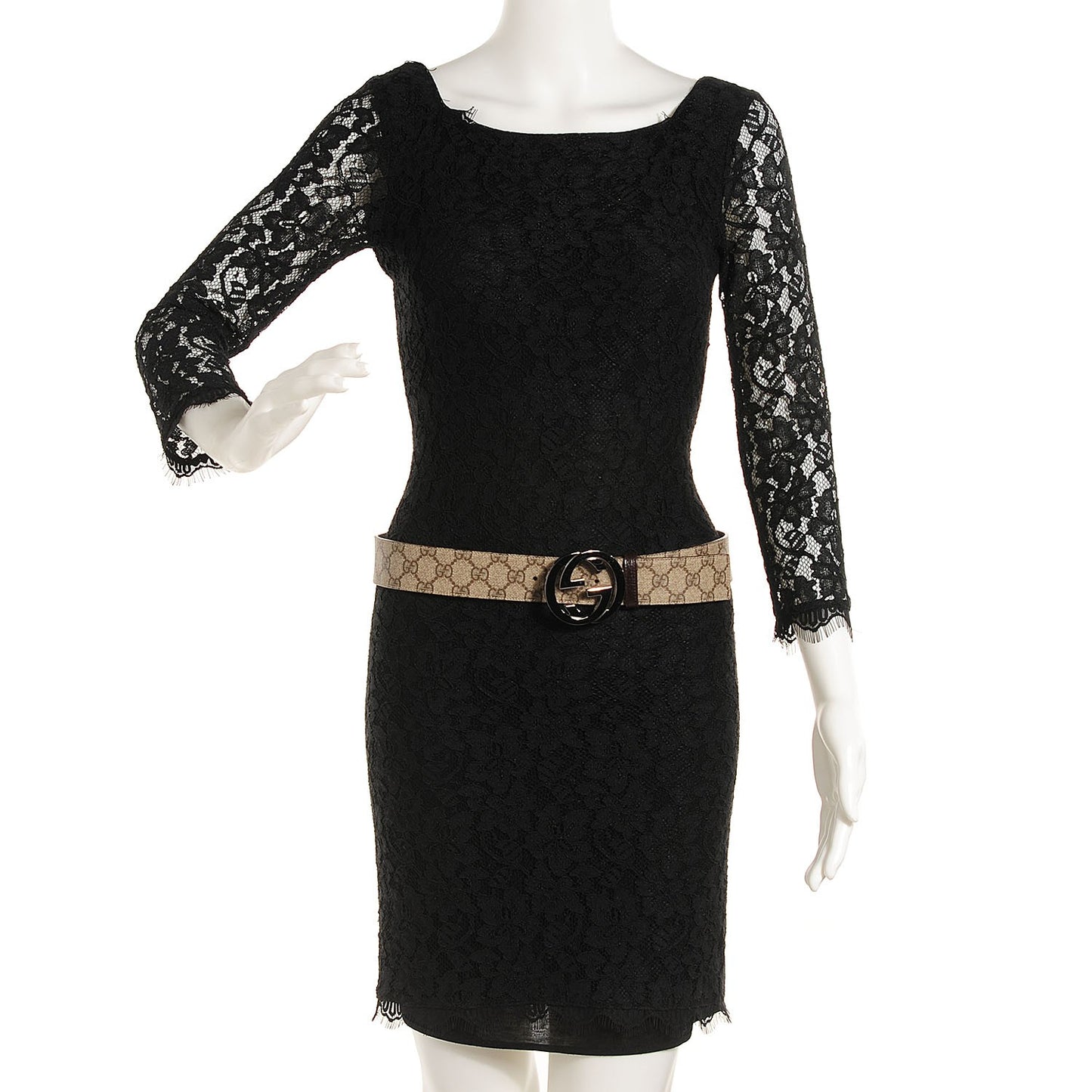 GG Plus Monogram Interlocking G Belt 85 34 Dark Brown