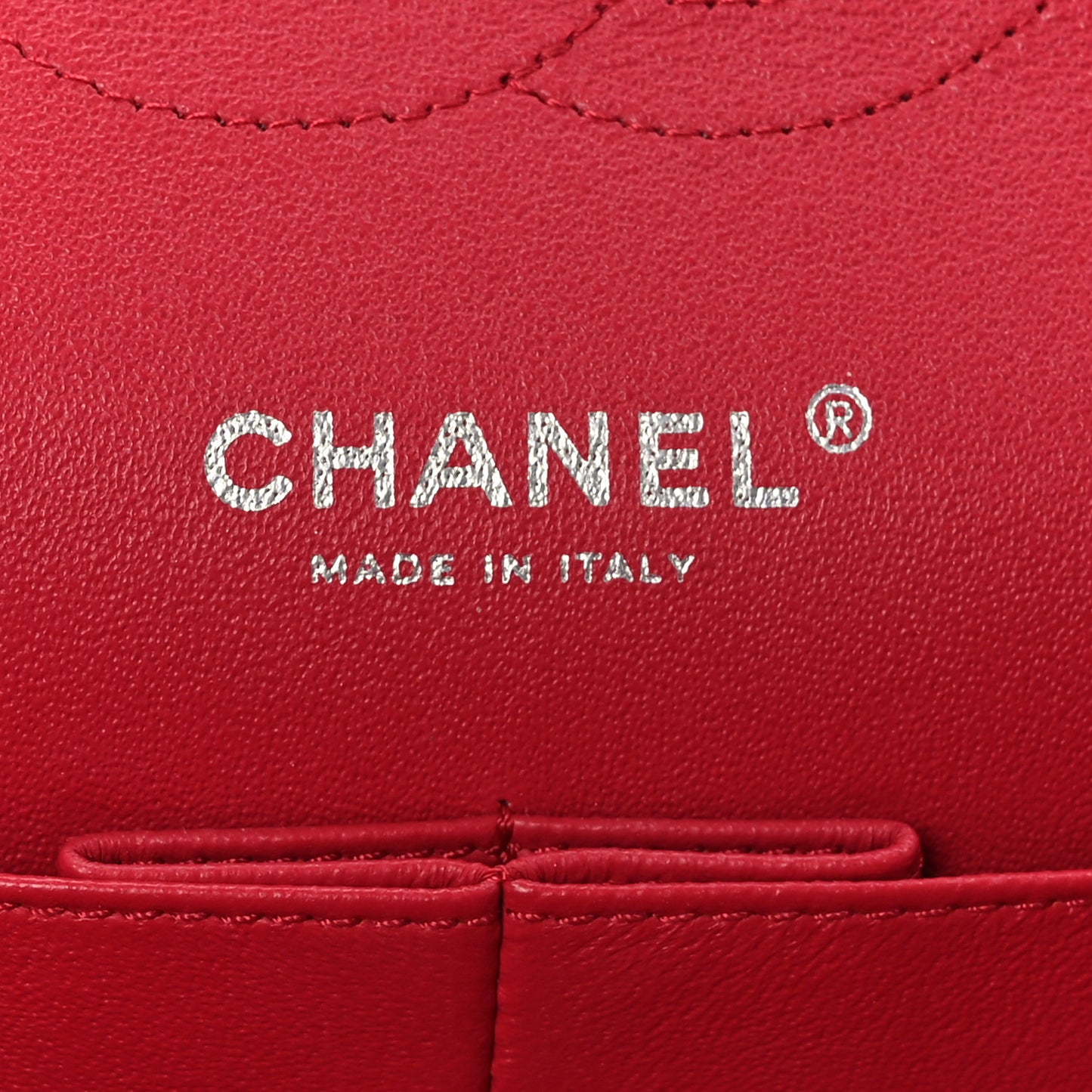 Washed Caviar Quilted Medium Double Flap Red