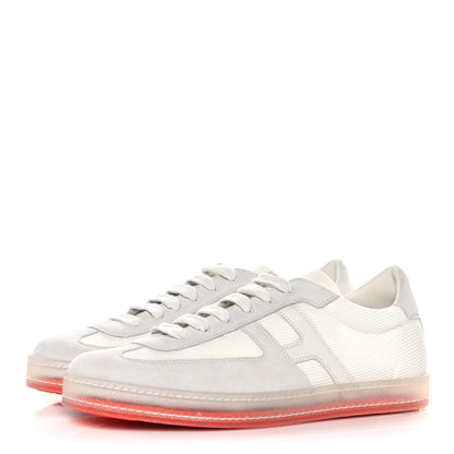 Hermes Technical Mesh Suede Boomerang Sneakers 42.5 White 3 of 10