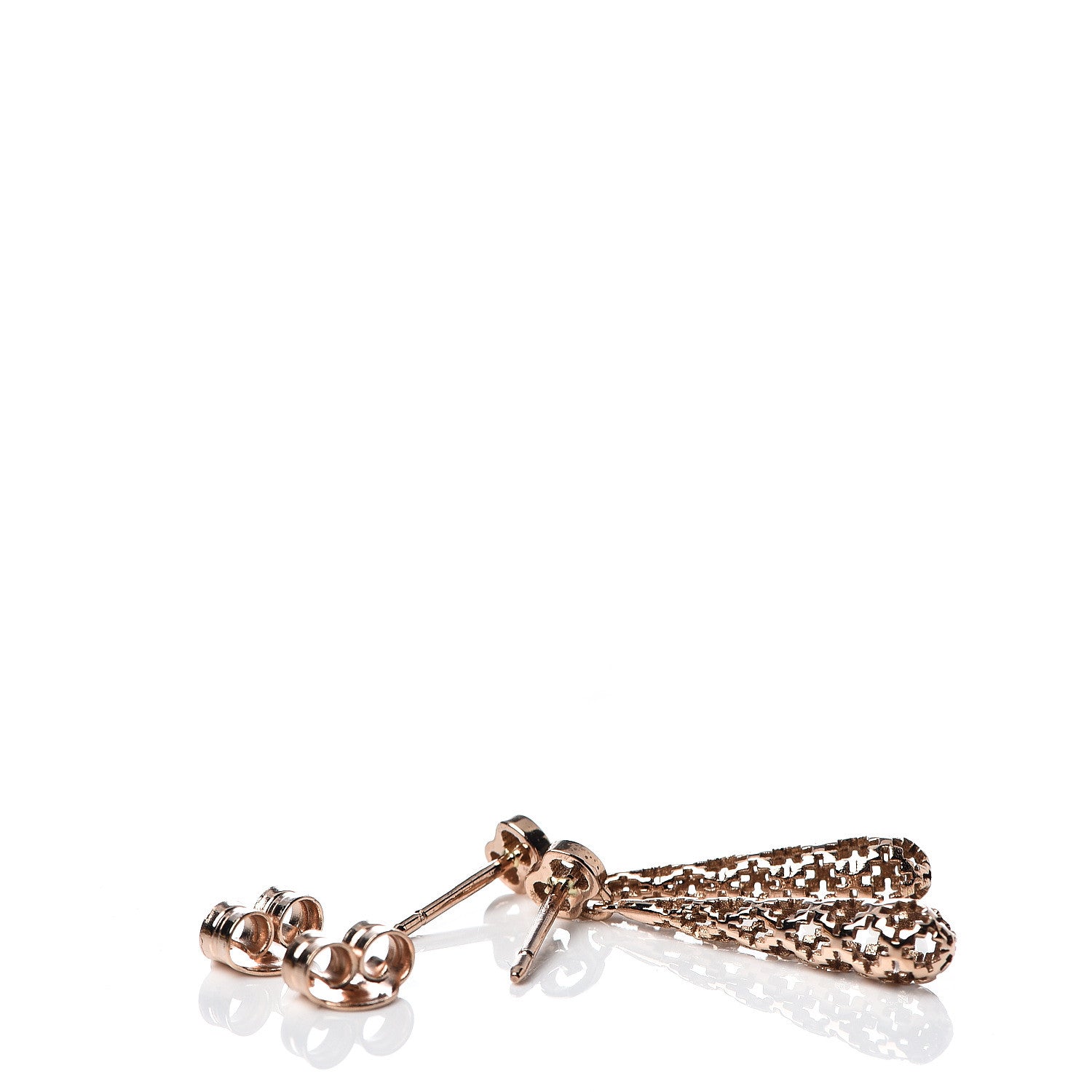 Gucci 18K Rose Gold Diamantissima GG Drop Earrings 3 of 4