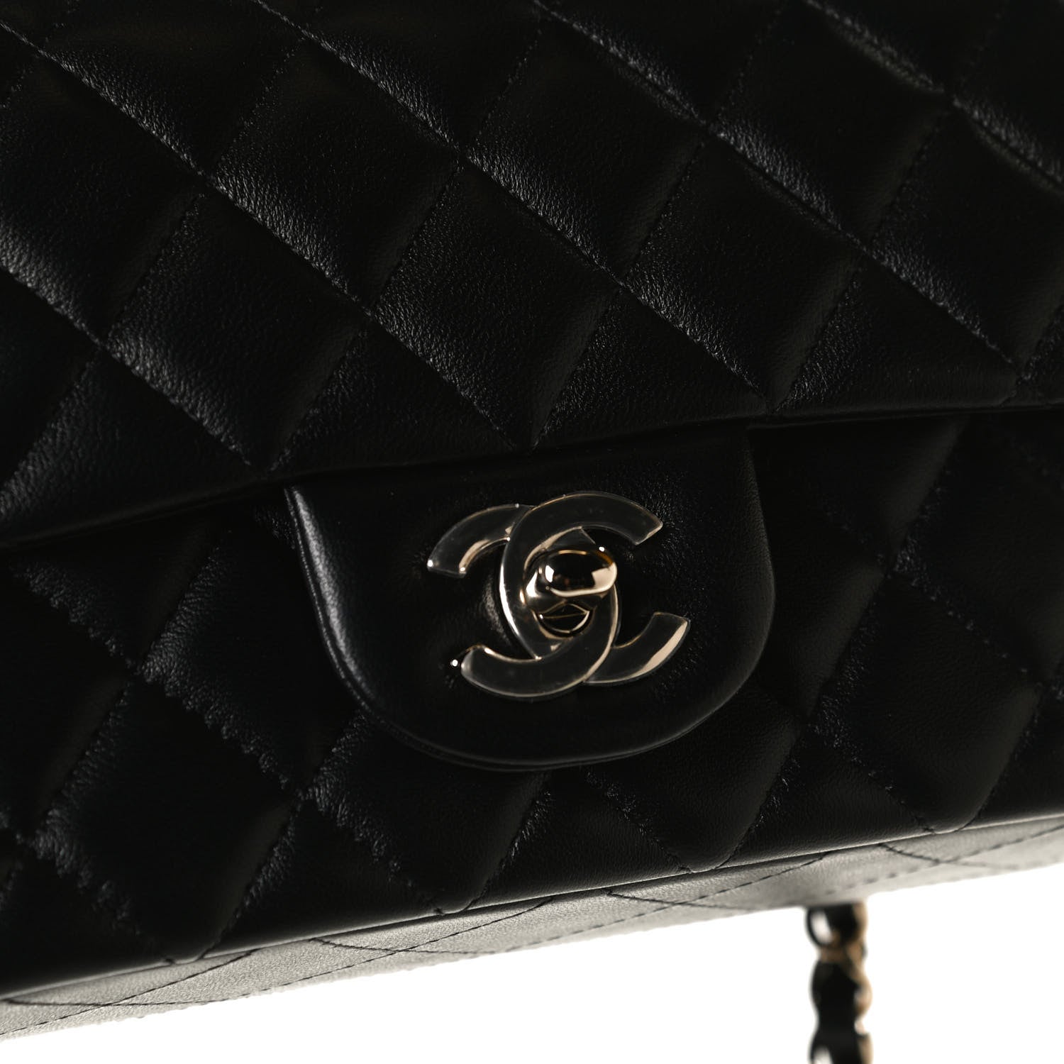 Chanel Lambskin Quilted Mini Rectangular Flap Black 12 of 14