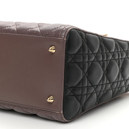Christian Dior Lambskin Cannage Medium Tri-Color Lady Dior Brown 9 of 13