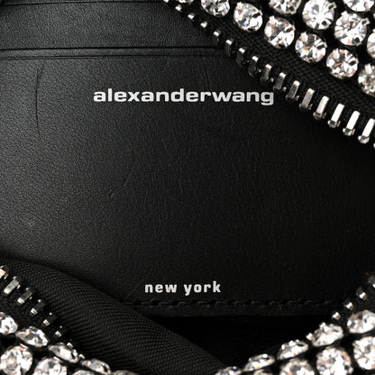 Alexander Wang Mesh Crystal Rhinestone Mini Heiress Pouch Black Silver 6 of 10