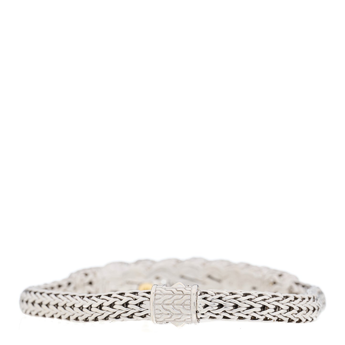 Sterling Silver 18K Yellow Gold Diamond Swirl Chain Bracelet