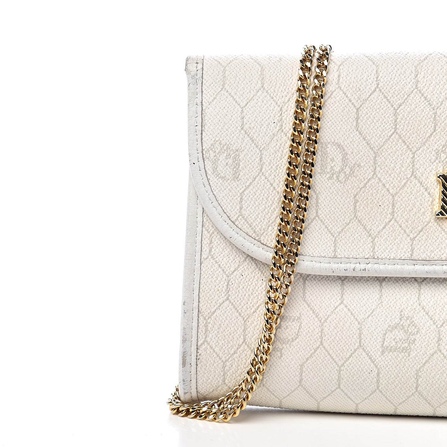 Monogram Chain Flap White