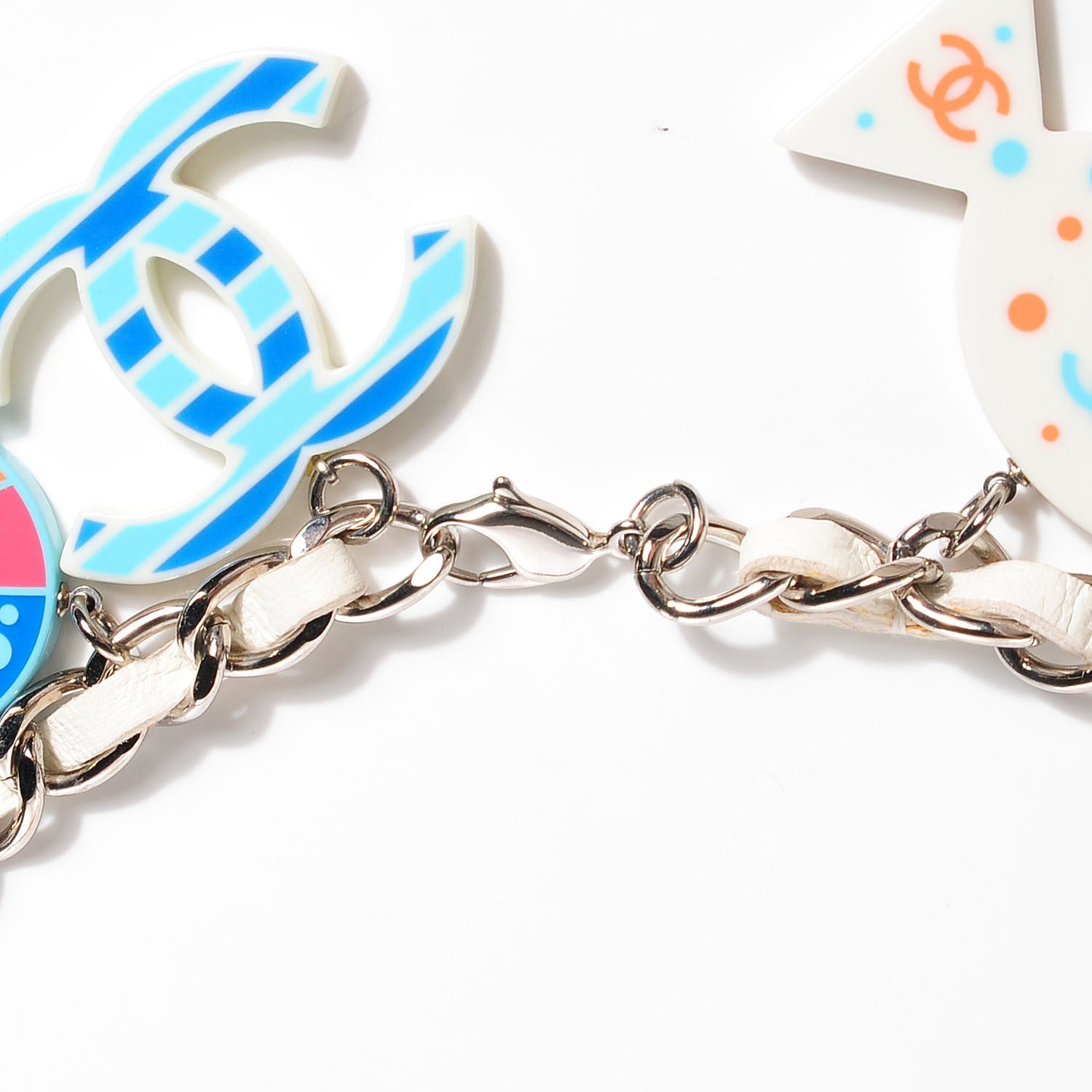Chanel Acrylic CC Beach Charm Belt Silver 3 of 5