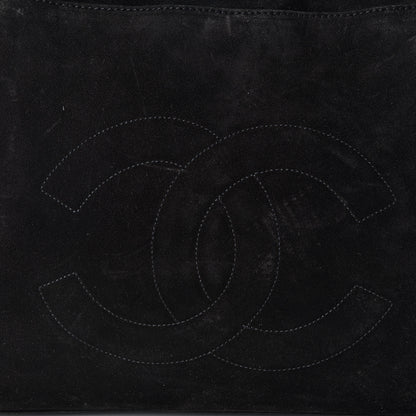 Chanel Suede CC Shoulder Bag Black 8 of 13