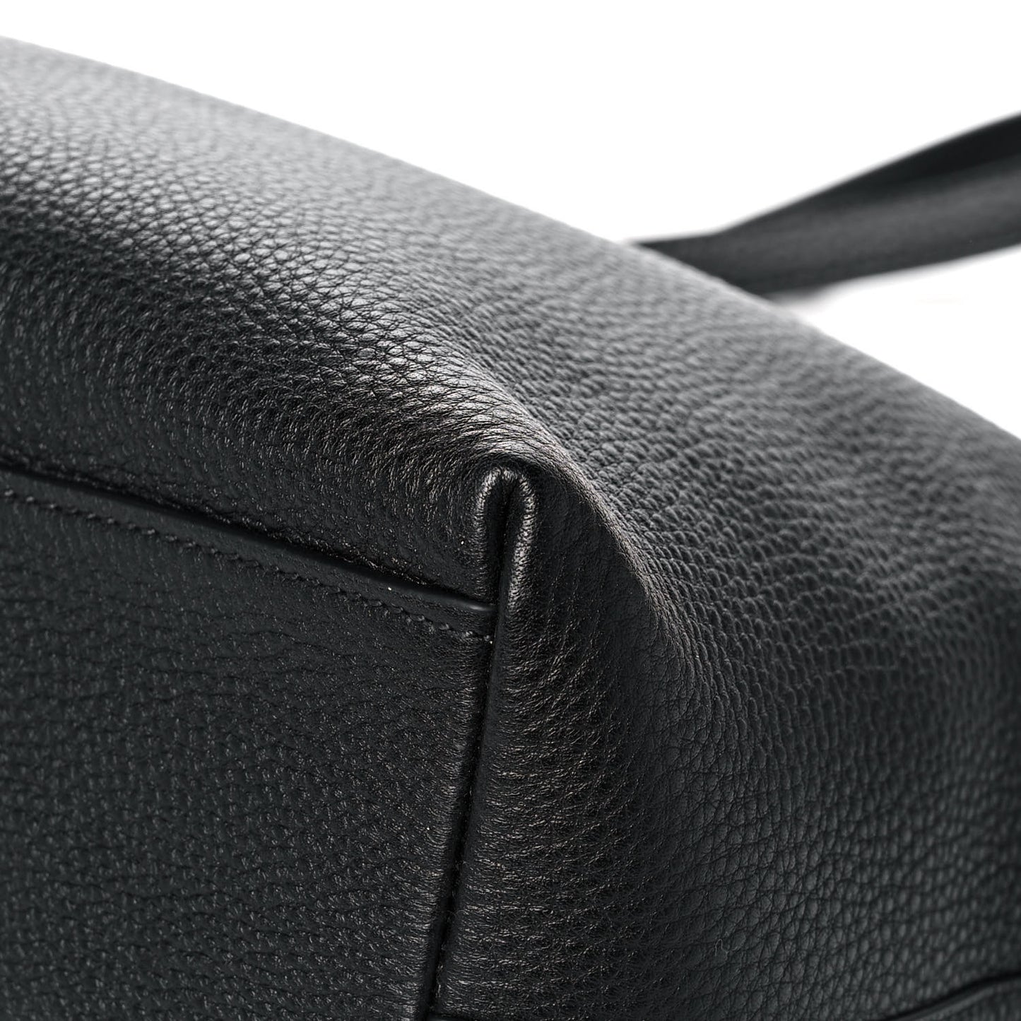 Vitello Daino Embossed Logo Tote Black