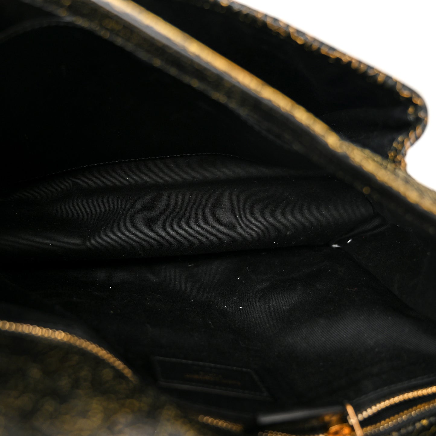 Crinkled Calfskin Matelasse Monogram Medium Niki Chain Satchel Black Ocra
