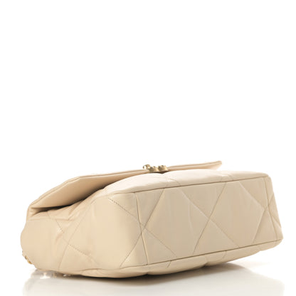Chanel Lambskin Quilted Large Chanel 19 Flap Beige 4 of 10
