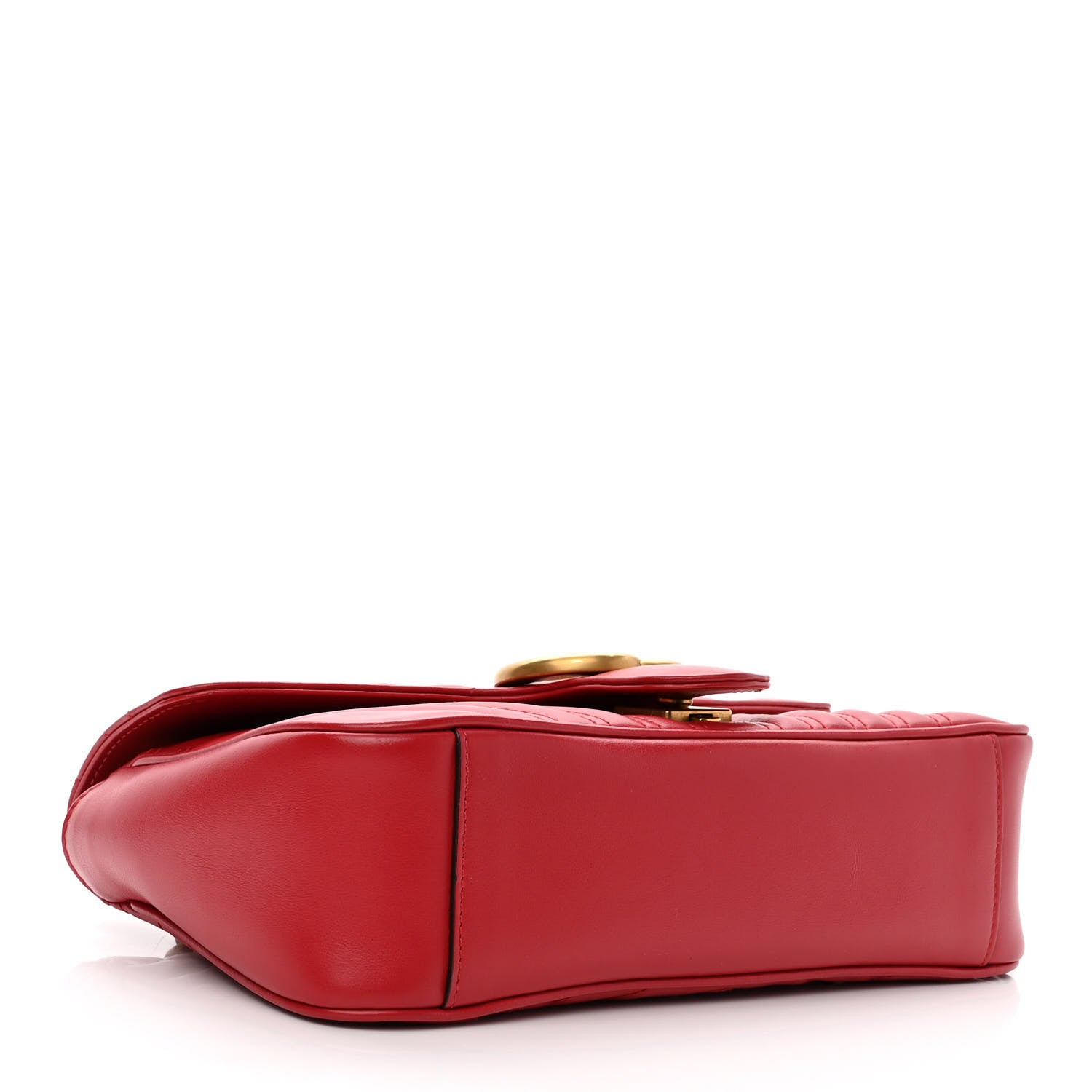 Gucci Calfskin Matelasse Small GG Marmont Shoulder Bag Hibiscus Red 4 of 10