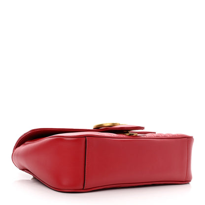 Gucci Calfskin Matelasse Small GG Marmont Shoulder Bag Hibiscus Red 4 of 10