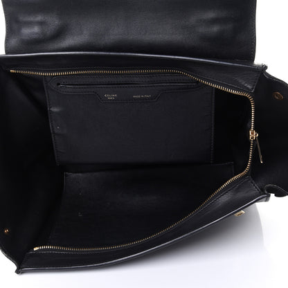 Celine Crocodile Embossed Calfskin Suede Medium Trapeze Black 4 of 4