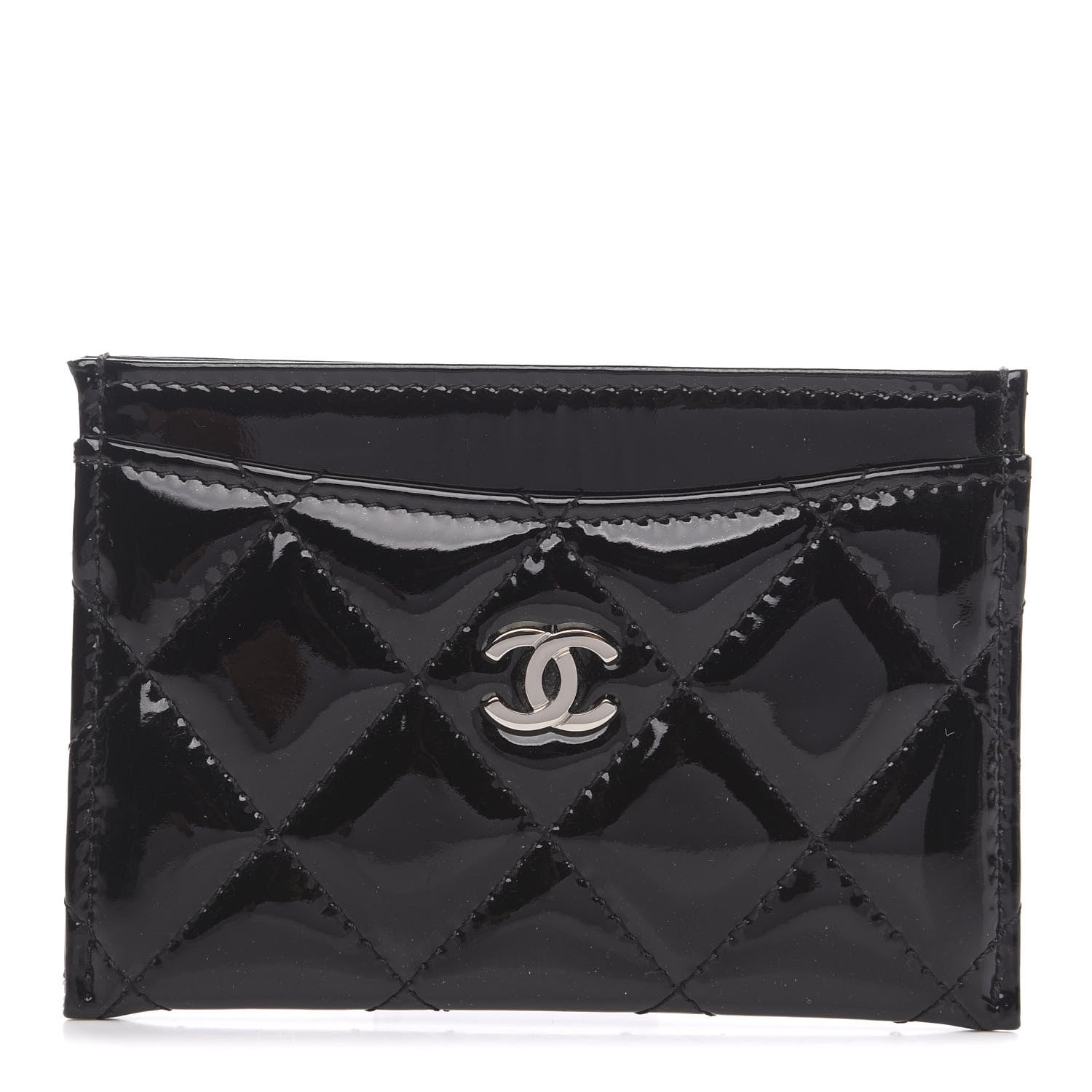 Chanel Patent Calfskin Quilted Card Holder Black 1 of 7