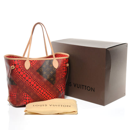 Louis Vuitton Monogram Kusama Waves Neverfull MM Red 5 of 10