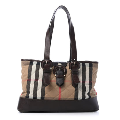 Burberry House Check Quilted Tote Brown 1 of 4