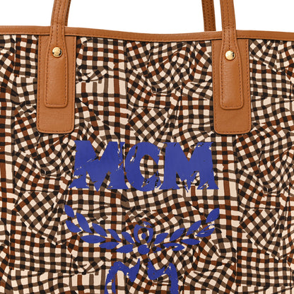 MCM Visetos Medium Liz Reversible Shopper Tote Cognac 14 of 16
