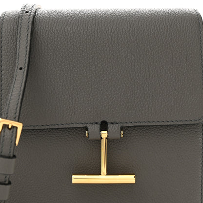 Tom Ford Grained Calfskin Mini T Clasp Tara Bag On Strap Graphite 8 of 10