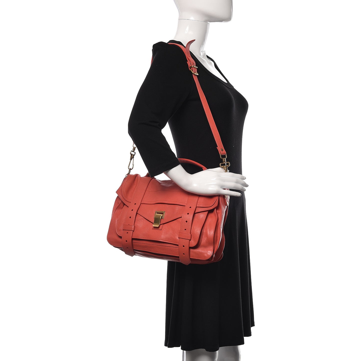 Lambskin Medium PS1 Satchel Deep Coral