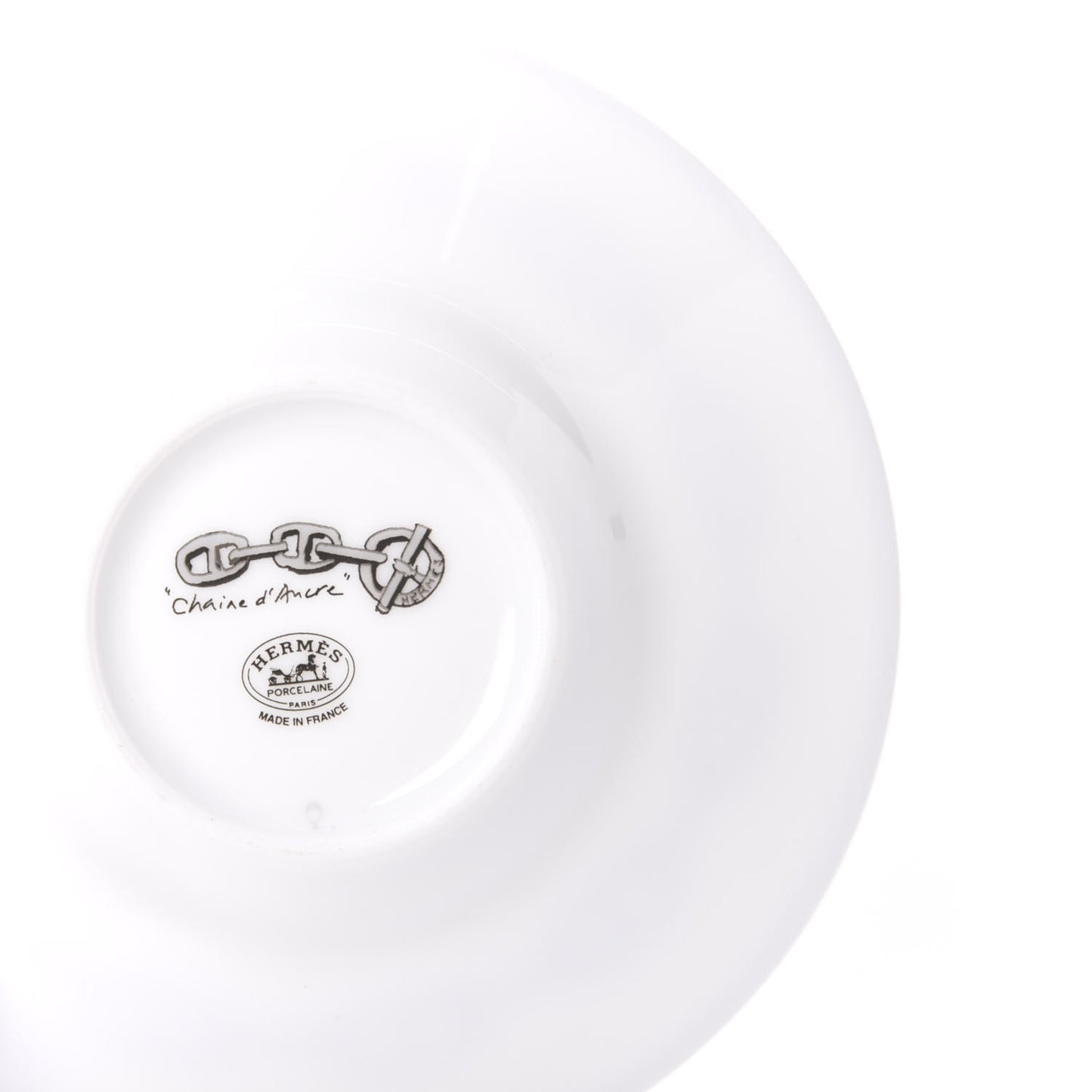 Porcelain Platinum Chaine d'Ancre Tea Cup and Saucer Set of 2