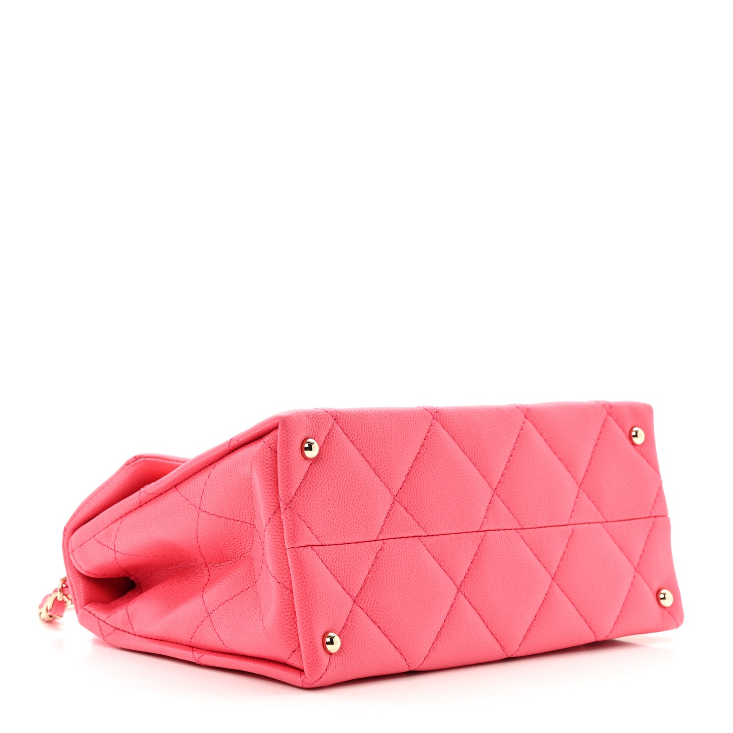 Caviar Quilted Mini Retro Twist Top Handle Flap Pink