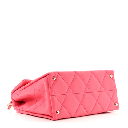 Chanel Caviar Quilted Mini Retro Twist Top Handle Flap Pink 4 of 10