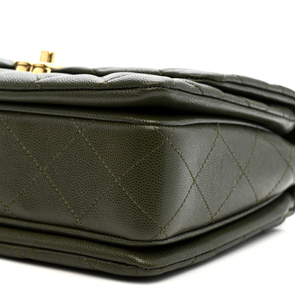 Chanel Caviar Quilted Mini Coco First Flap Khaki 10 of 12