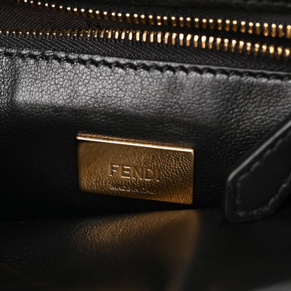 Fendi Shearling Nappa Macro FF 1974 Mini Peekaboo Iconic Satchel Tobacco Black 6 of 12