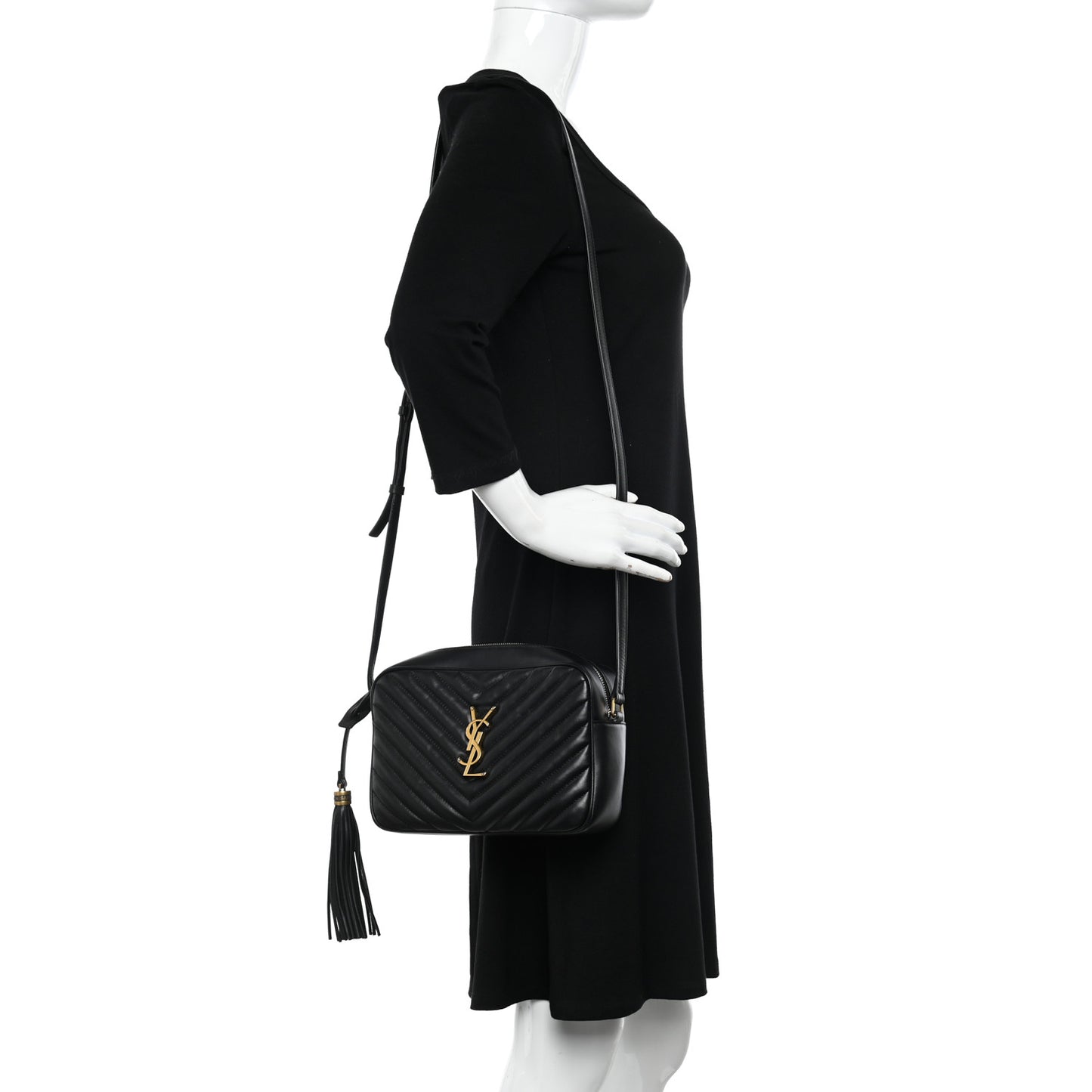 Calfskin Matelasse Monogram Lou Camera Bag Black