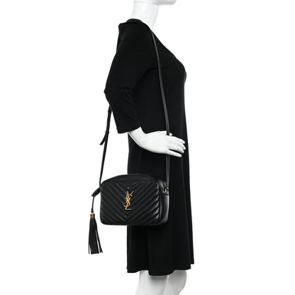 Saint Laurent Calfskin Matelasse Monogram Lou Camera Bag Black 2 of 11